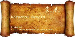 Korponai Arnold névjegykártya