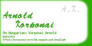 arnold korponai business card